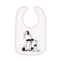 Mommy & Me Zebra Baby Contrast Trim Jersey Bib