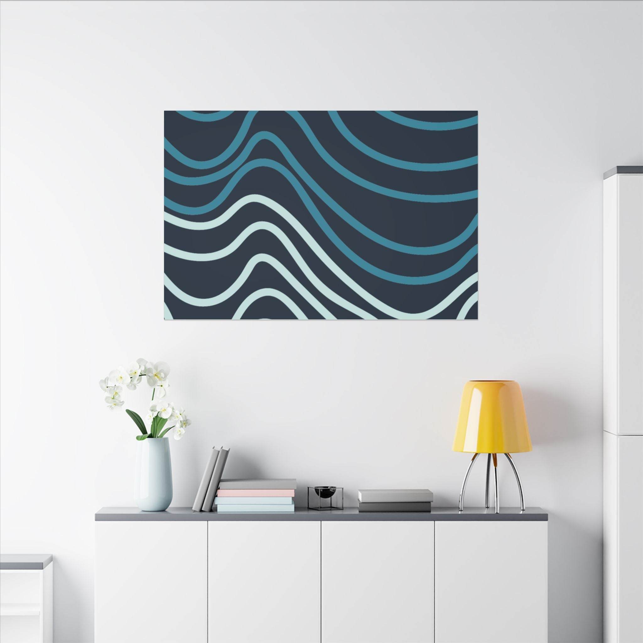 Wiggle Waves Matte Canvas Stretched Multi-Size