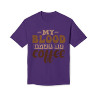 My Blood Type is Coffee Unisex Midweight T-Shirt, Made in US