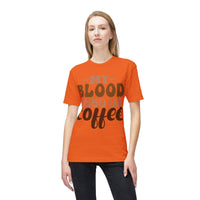 My Blood Type is Coffee Unisex Midweight T-Shirt, Made in US