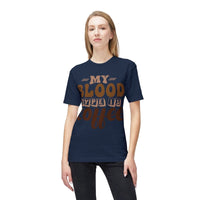 My Blood Type is Coffee Unisex Midweight T-Shirt, Made in US