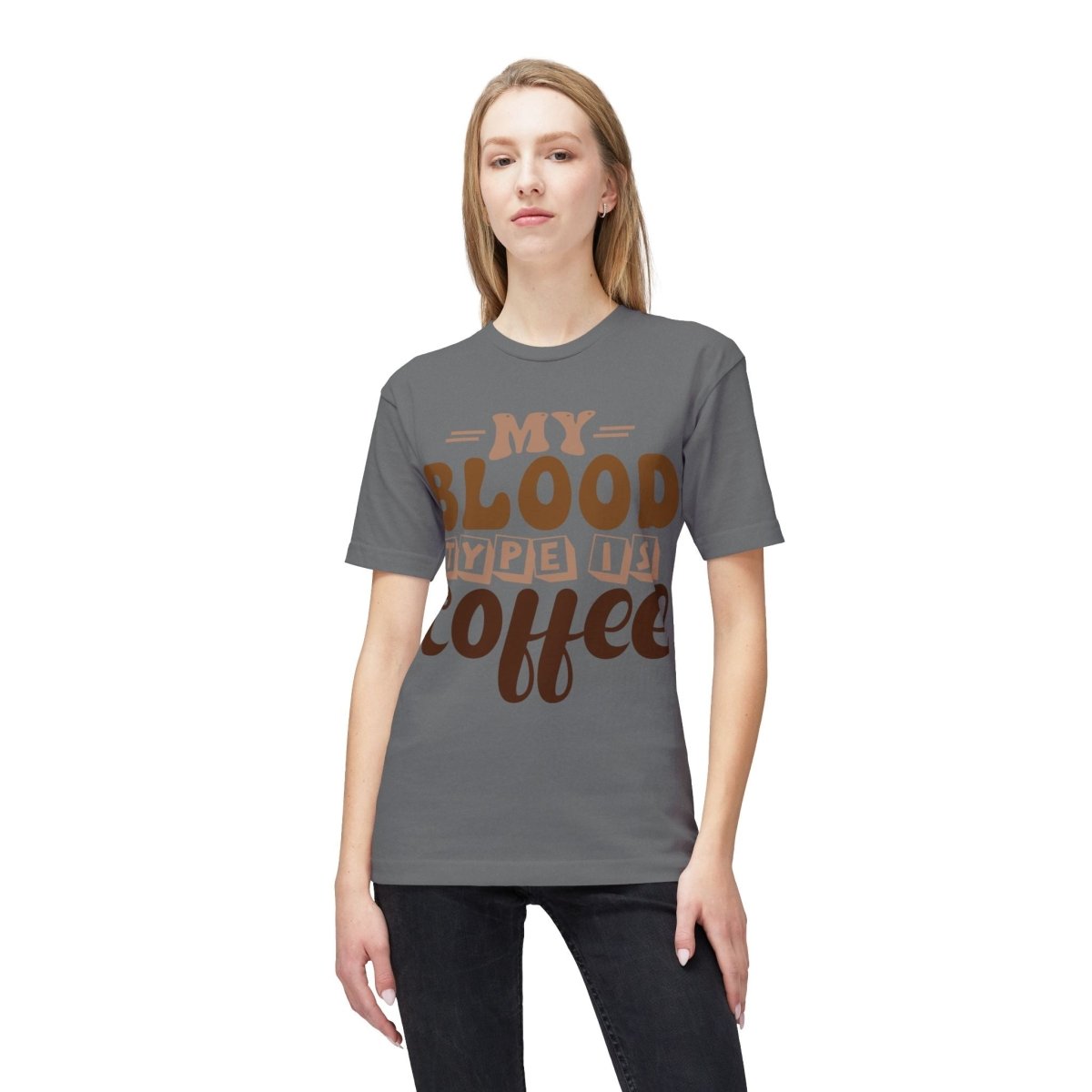 My Blood Type is Coffee Unisex Midweight T-Shirt, Made in US