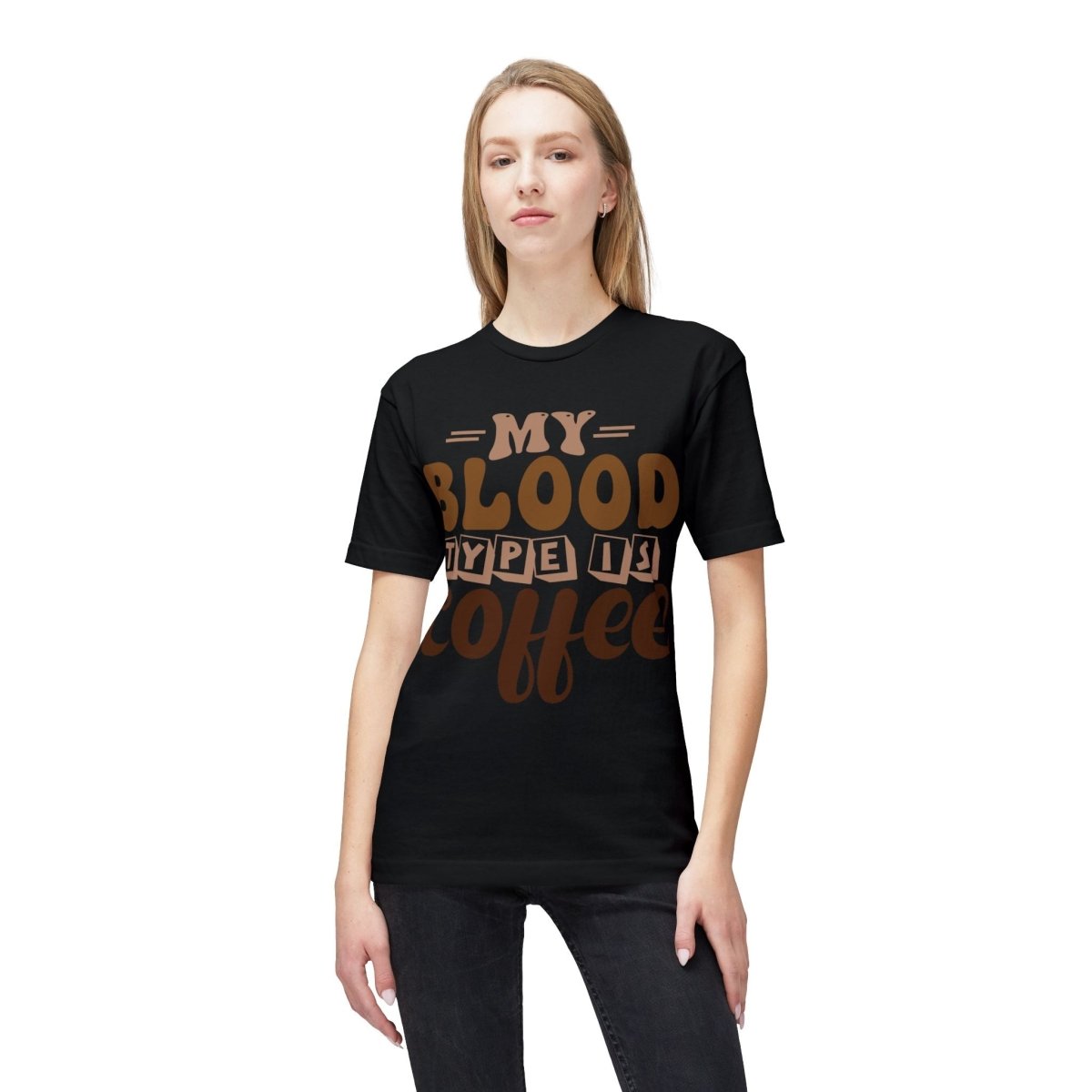 My Blood Type is Coffee Unisex Midweight T-Shirt, Made in US