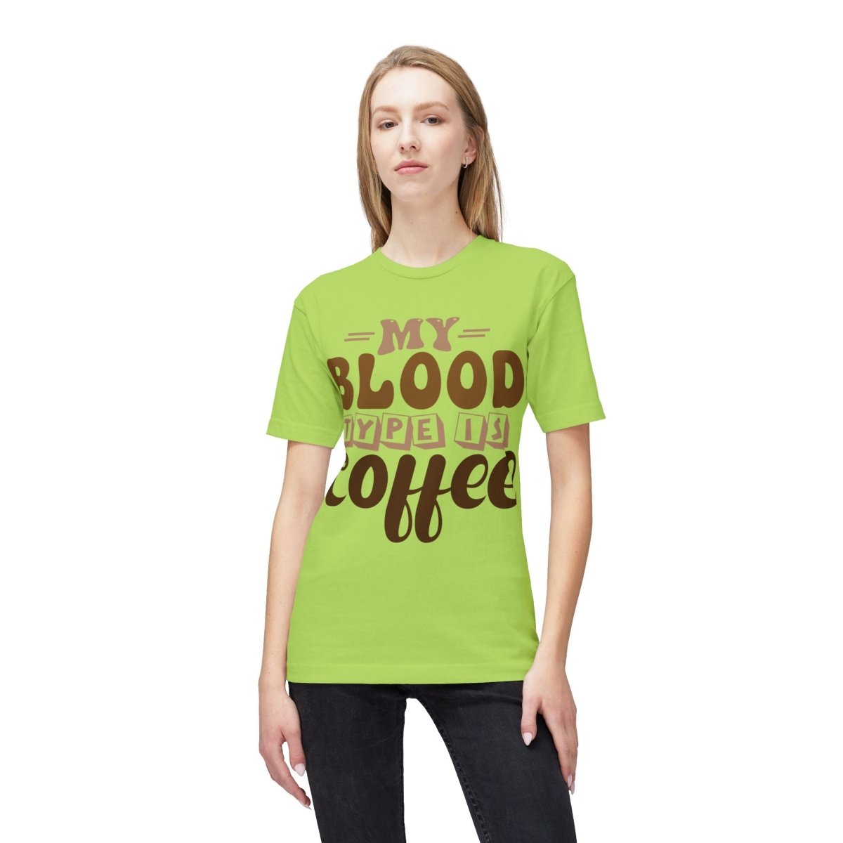 My Blood Type is Coffee Unisex Midweight T-Shirt, Made in US