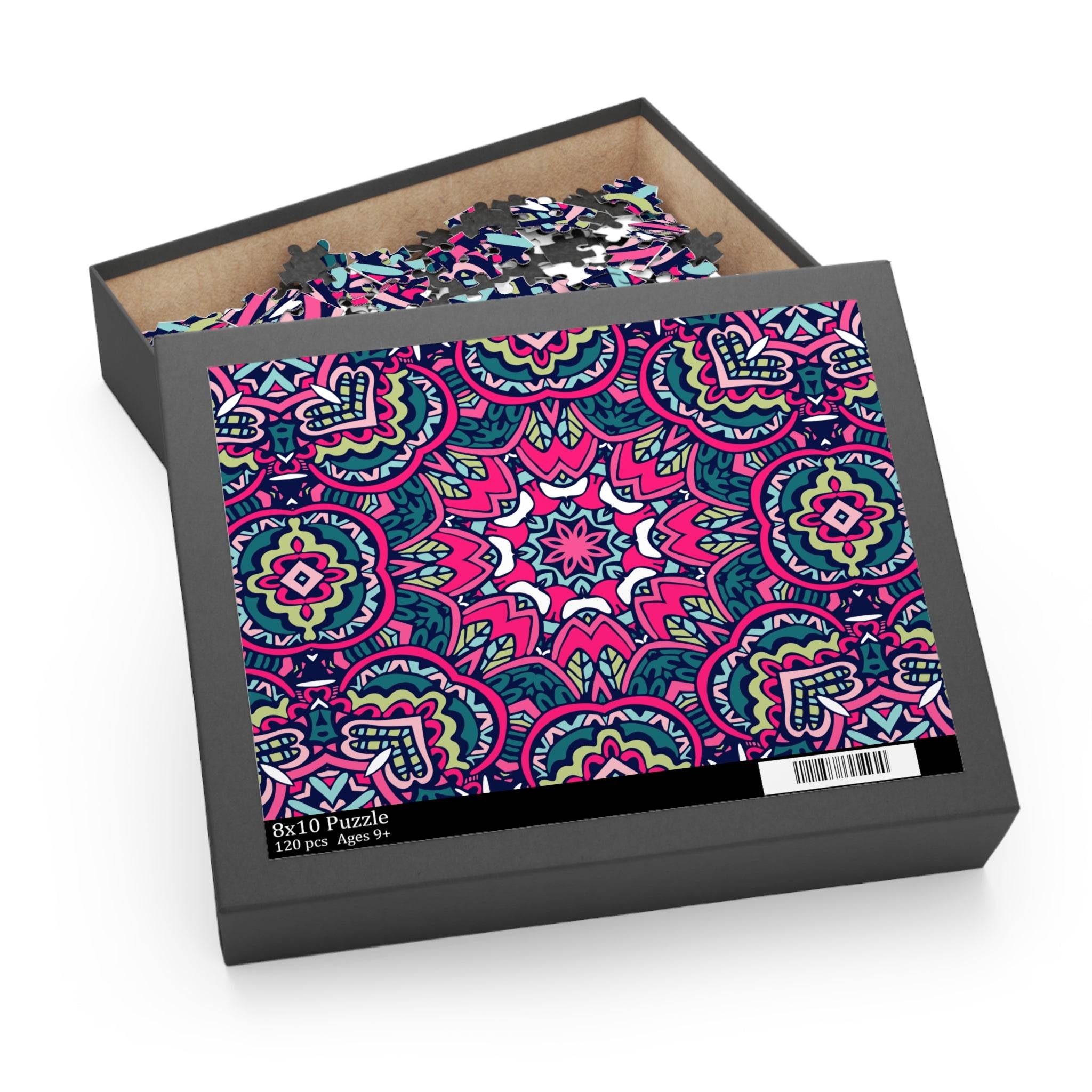 Printify mystic mosaic puzzle 120-piece 8x10 inches colorful mandala design game