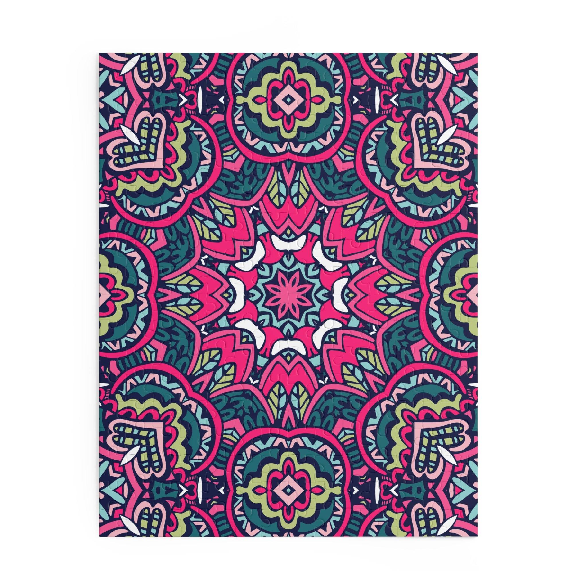 Printify mystic mosaic puzzle with colorful intricate geometric and floral patterns