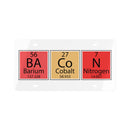 Printify novelty license plate with Barium Cobalt Nitrogen elements design in colorful periodic table style