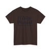 Printify brown eco-friendly unisex t-shirt with Off the Market script print casual short sleeve tee