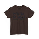Printify brown eco-friendly unisex t-shirt with Off the Market script print casual short sleeve tee