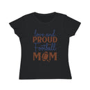 Black organic football mom t-shirt by Printify with love and proud football mom graphic