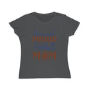 Printify organic football mom t-shirt in dark gray with love and proud football mom design