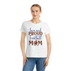 Printify organic football mom t-shirt white with love and proud football mom design