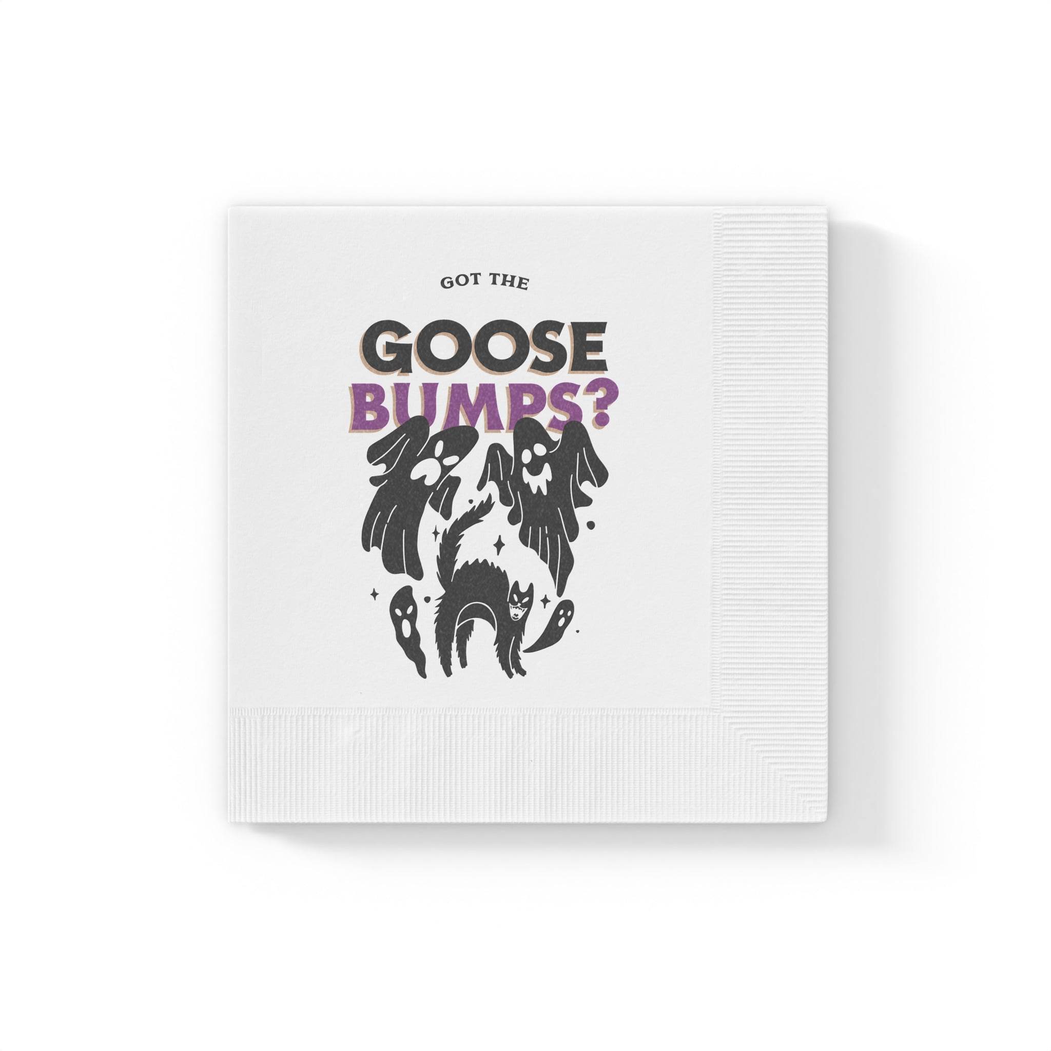 Halloween-Themed White Coined Napkins