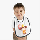 Party Monkey Baby Contrast Trim Jersey Bib