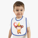 Party Monkey Baby Contrast Trim Jersey Bib