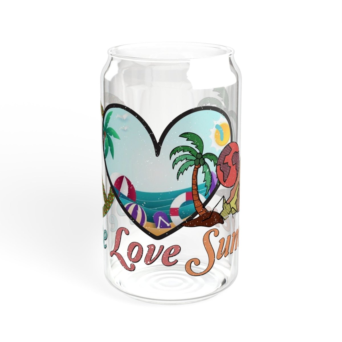 Peace Love Summer Sipper Glass