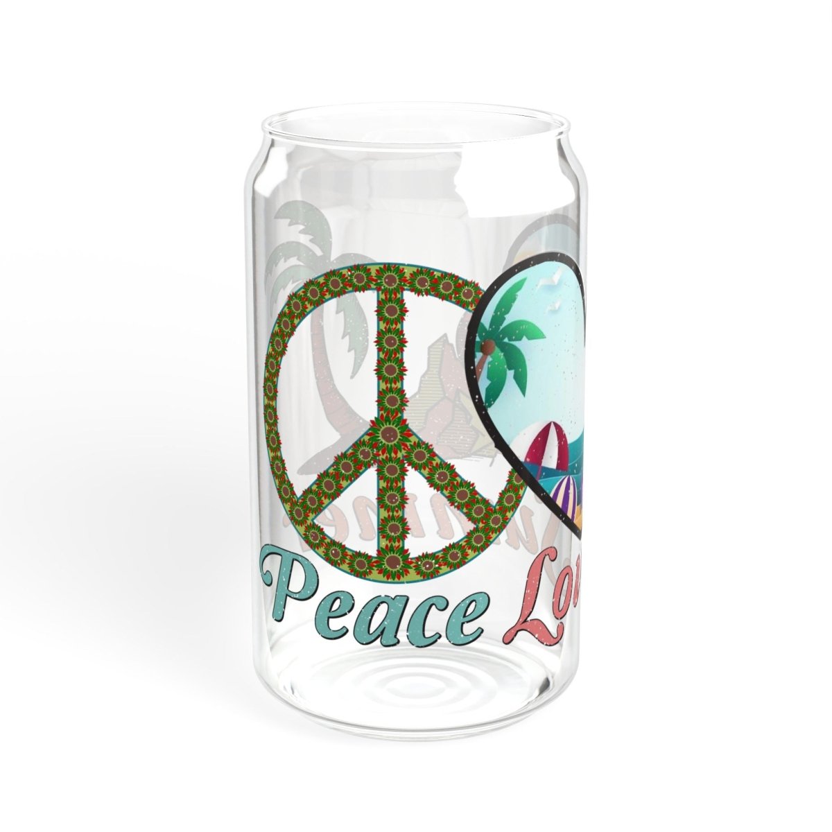 Peace Love Summer Sipper Glass