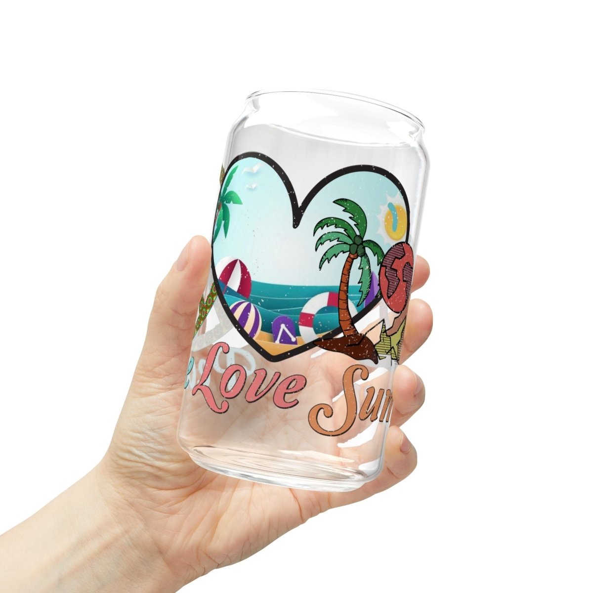 Peace Love Summer Sipper Glass