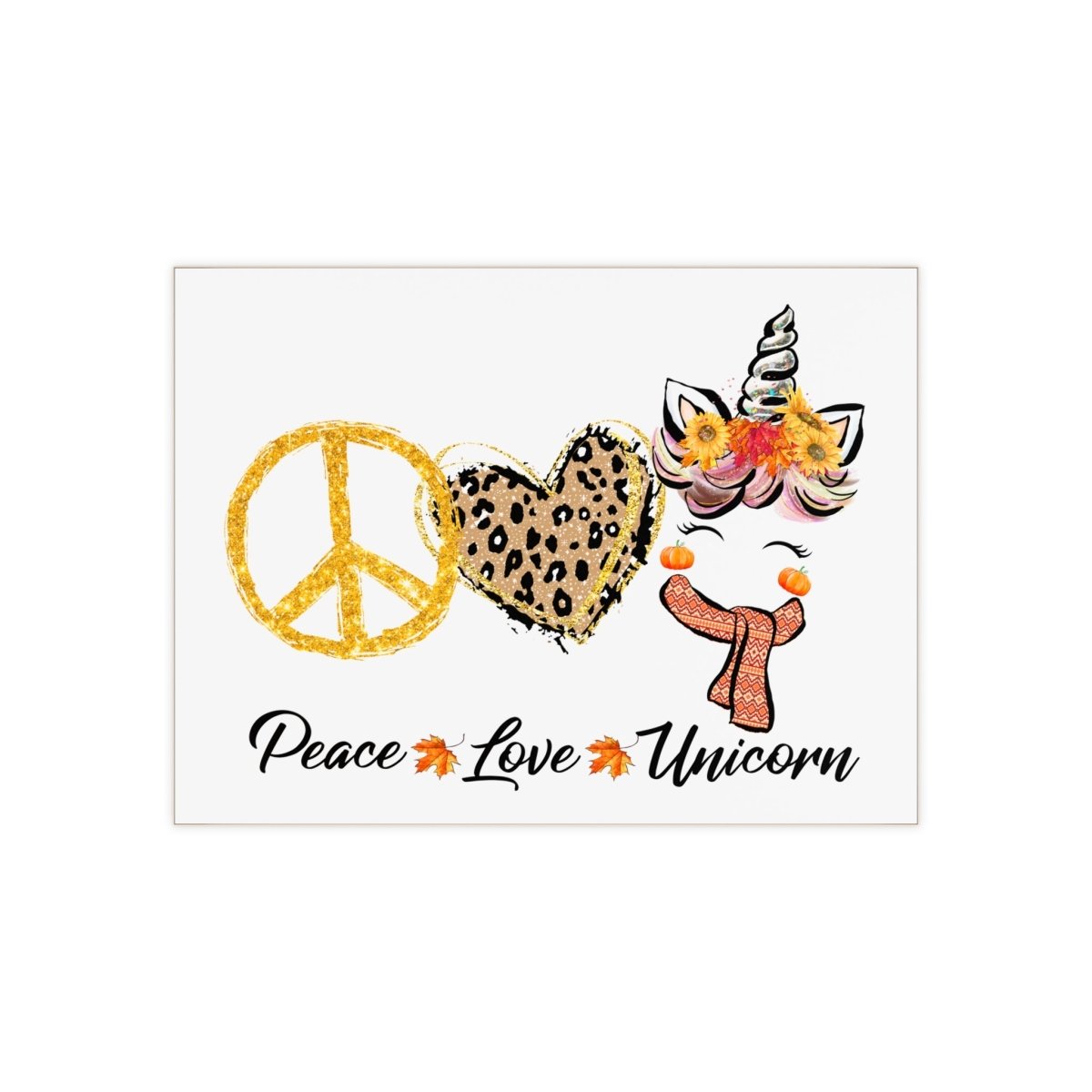 Peace Love Unicorn Ceramic Photo Tile