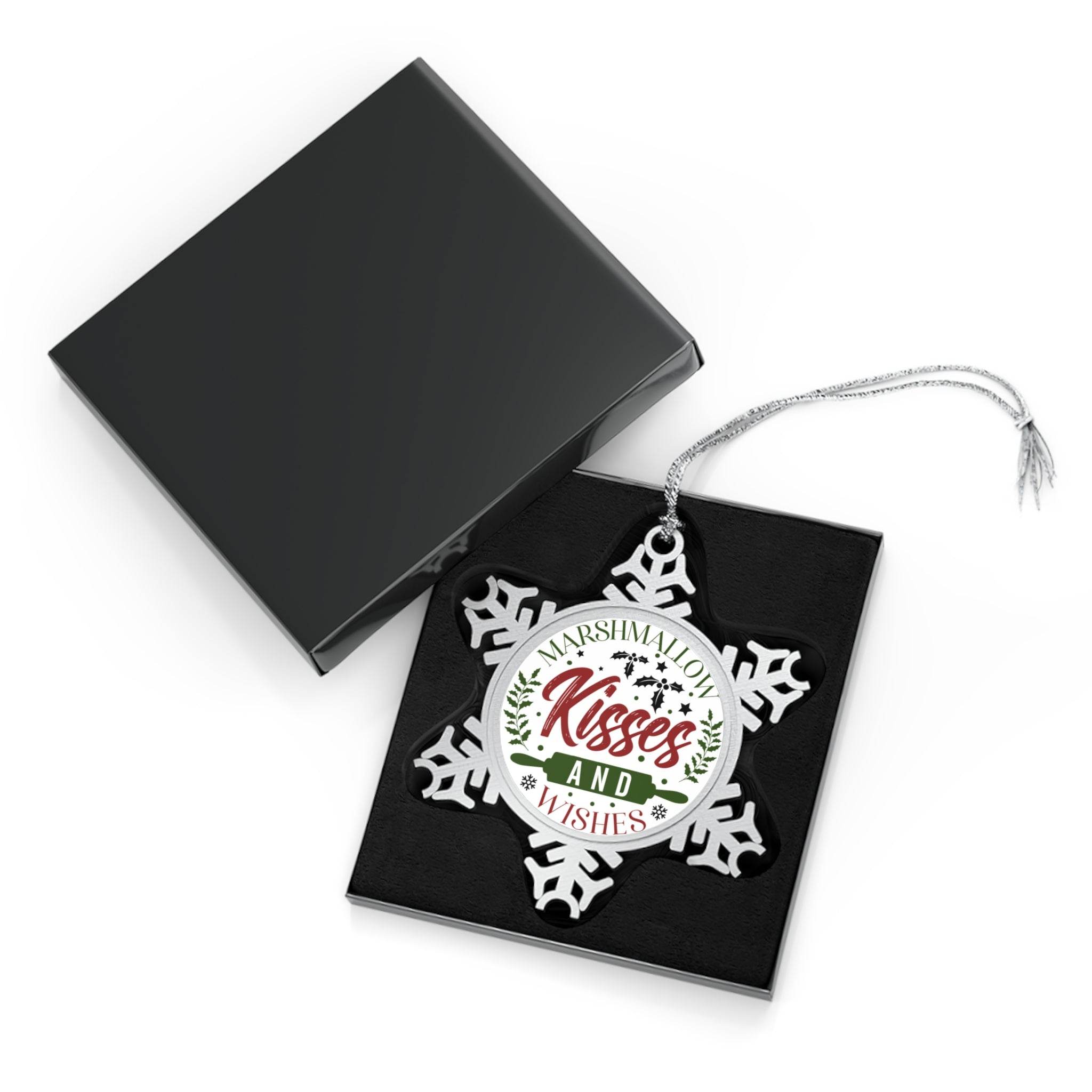 Kisses Holiday Pewter Snowflake Ornament