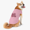 Eco-friendly pet clothing in pink featuring the phrase Love Is Love for stylish dogs