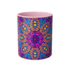 Printify psychedelic coffee mug with colorful mandala design and pink interior