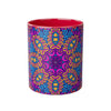 Colorful Printify psychedelic coffee mug with vibrant mandala design and red interior