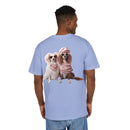 Puppy Pose Unisex Heavy Oversized Tee