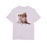 Puppy Pose Unisex Heavy Oversized Tee