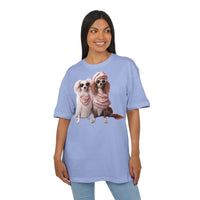 Puppy Pose Unisex Heavy Oversized Tee