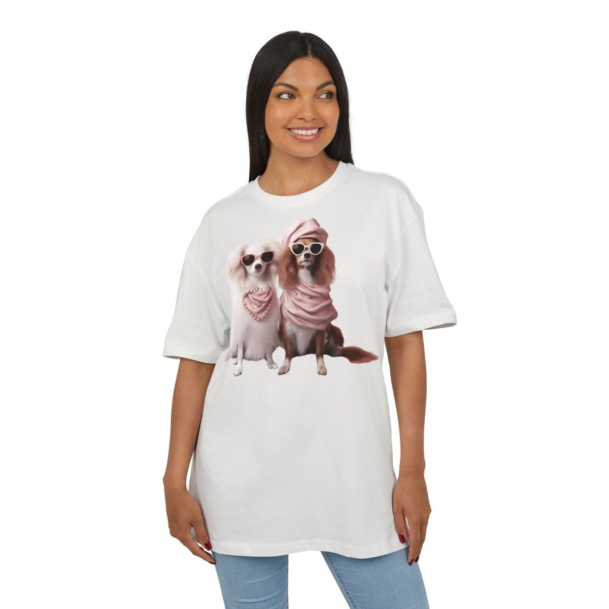 Puppy Pose Unisex Heavy Oversized Tee