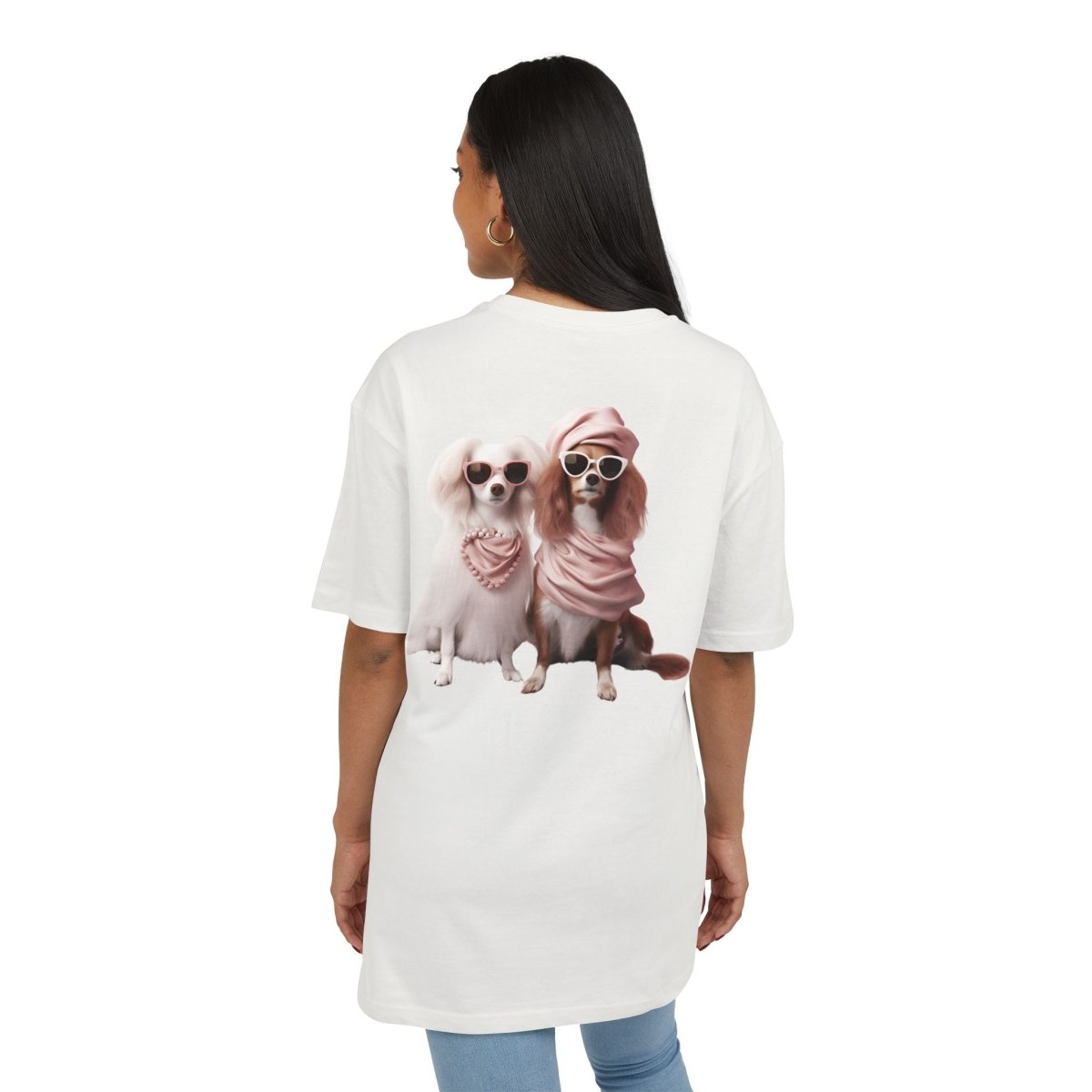 Puppy Pose Unisex Heavy Oversized Tee