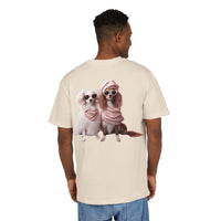 Puppy Pose Unisex Heavy Oversized Tee