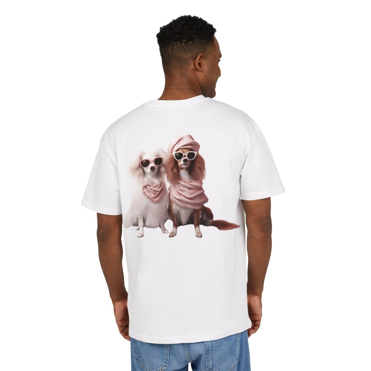 Puppy Pose Unisex Heavy Oversized Tee