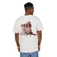 Puppy Pose Unisex Heavy Oversized Tee