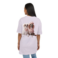 Puppy Pose Unisex Heavy Oversized Tee