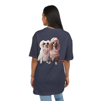 Puppy Pose Unisex Heavy Oversized Tee