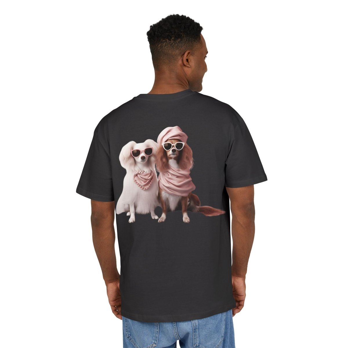 Puppy Pose Unisex Heavy Oversized Tee