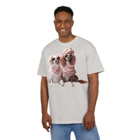 Puppy Pose Unisex Heavy Oversized Tee