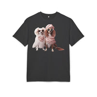 Puppy Pose Unisex Heavy Oversized Tee