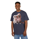 Puppy Pose Unisex Heavy Oversized Tee