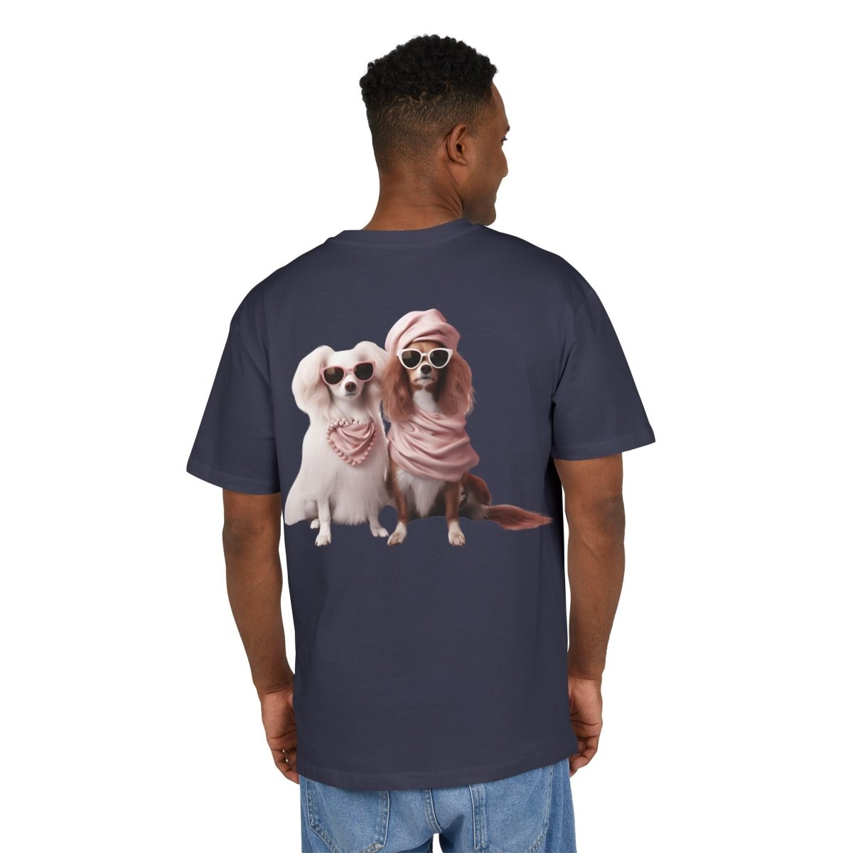 Puppy Pose Unisex Heavy Oversized Tee