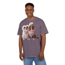 Puppy Pose Unisex Heavy Oversized Tee