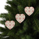 Red & Cream Festive Ceramic Ornaments 2-Side Print - Seasonal Decorations - Esmeralda Ecostore