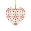 Red & Cream Festive Ceramic Ornaments 2-Side Print - Seasonal Decorations - Esmeralda Ecostore