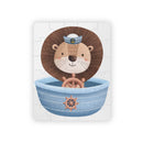 Sailor Lion Kids puzzle featuring a cute lion wearing a sailor hat steering a blue boat