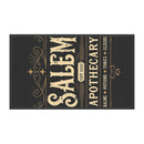 Printify eco-friendly kitchen towel with vintage Salem apothecary design in black and beige decorative typography