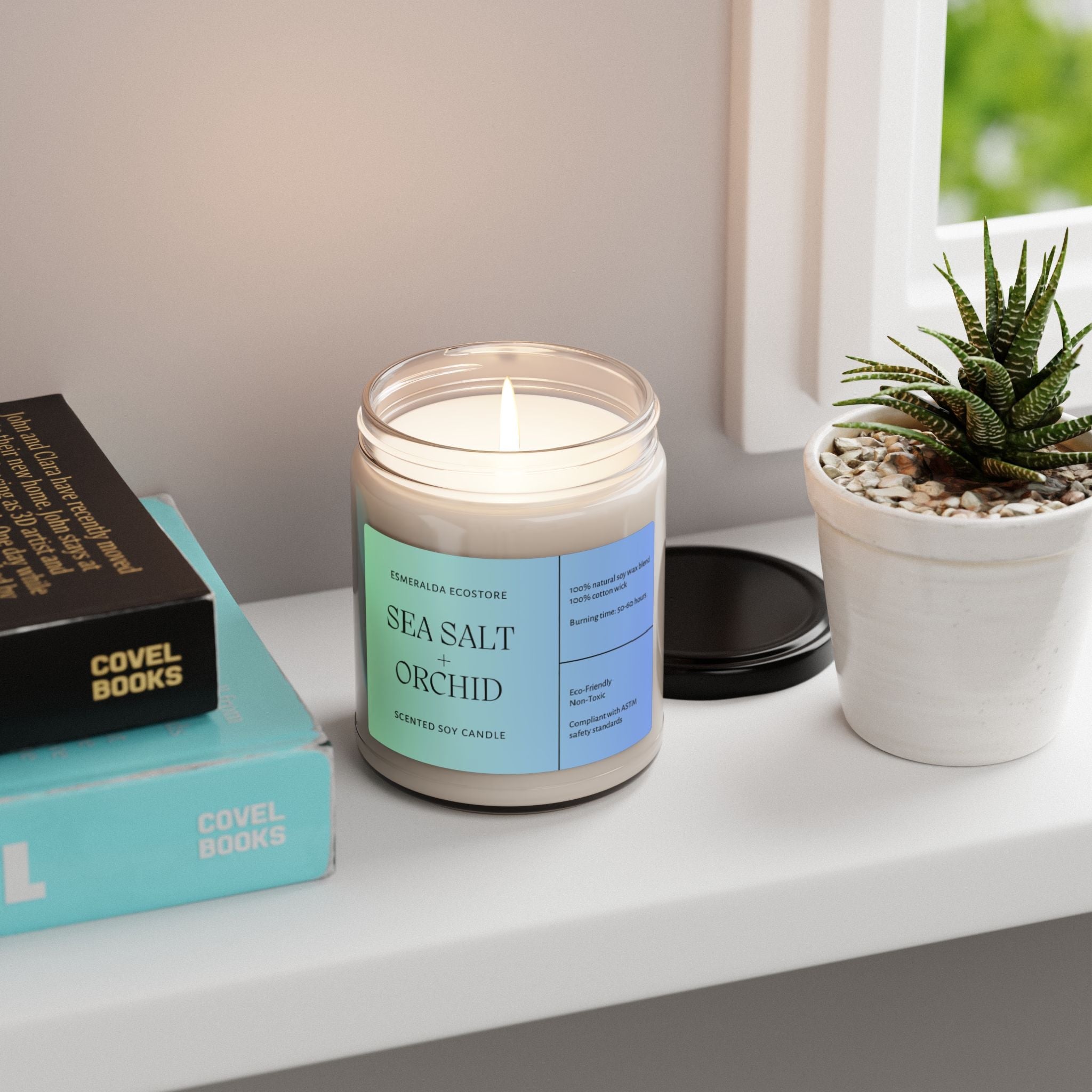 Sea Salt + Orchid Scented Soy Candle