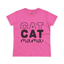 Printify pink t shirt with bold CAT CAT text and script mama design eco-friendly cat mom shirt for casual wear