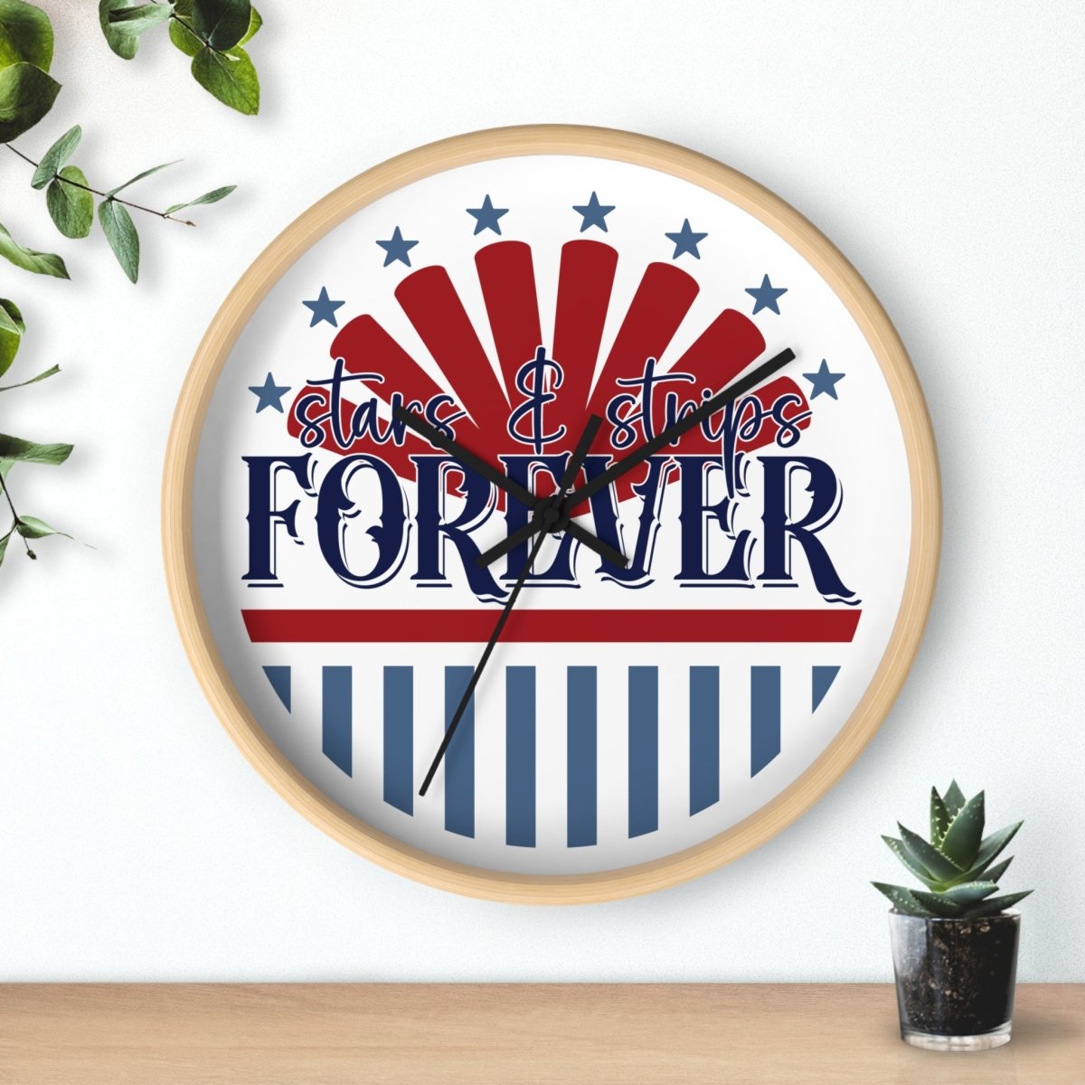 Stars & Strips Forever Wall Clock